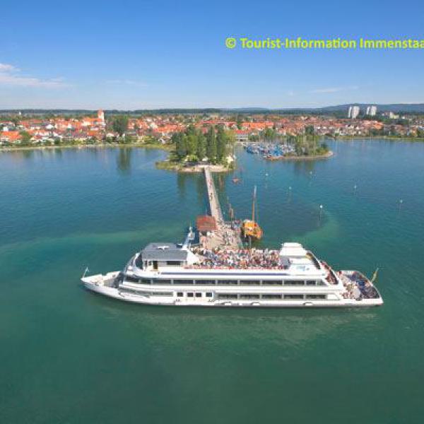 fähre, bodensee, immenstaad, hafen, schiff, seebrücke, see, urlaubsort, ufer, panorama